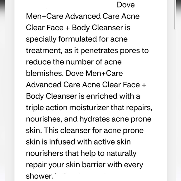 🐢2/$15 Dove Men+Care Advanced Care Acne Clear Face + Body Cleanser - Picture 8 of 9